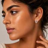 Herzschmuck Ohrringe 925 Sterling Silber getragen