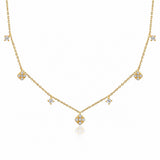 Layeringkette_925_Silber_Carre_Gold_mit_Zirkonia_Steinen
