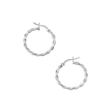 Silber Creolen Paar mit gedrehtem Draht, Mintmetal Creolen Silber Verdreht