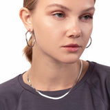 Silber Kette seidig, Flatchainkette, Schlangenkette