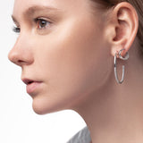 Edle Creolen mit Steinen | 925 Silber | Statementschmuck