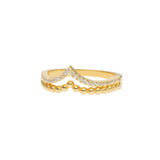 Chevron Ring | 925 Silber | Zirkonia | Gold + Silber Ringe