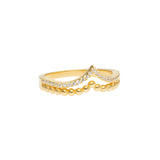 Chevron Ring | 925 Silber | Zirkonia | Gold + Silber Ringe