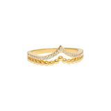 Chevron Ring | 925 Silber | Zirkonia | Gold + Silber Ringe