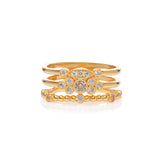 Stacking Ring 3 in 1 Gold mit funkelnden Zirkonia Steinen
