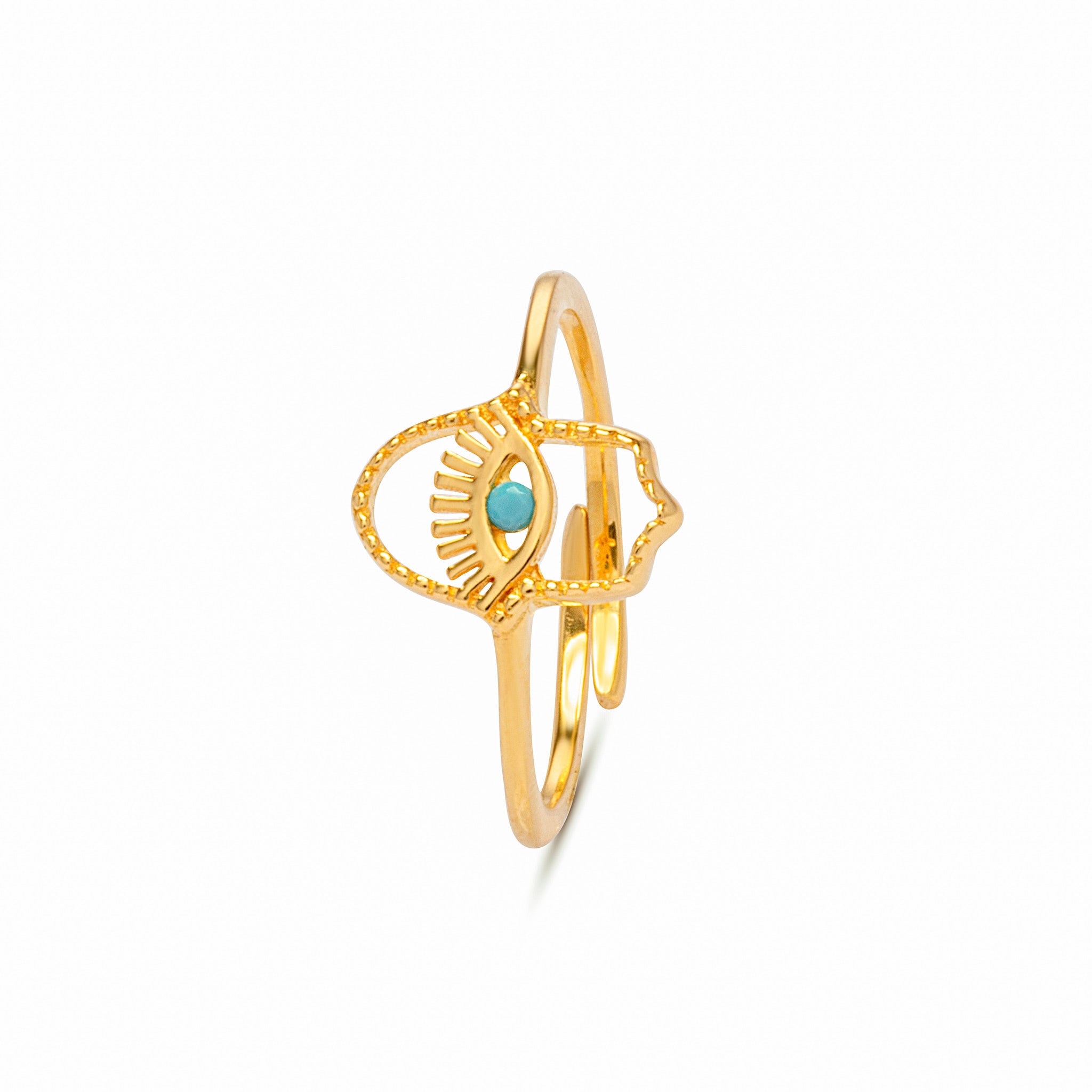 Gold Ring mit Hand Symbol