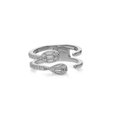 Offener Doppelring Silber Statement Ring