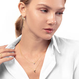 Mond Kette Gold mit Stein