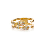 Offener Doppelring Gold Statement Ring