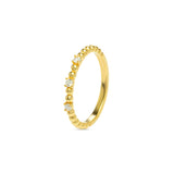 Gold Ring mit Kugeln und drei Zirkonia Steinen