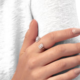 Offener Ring Silber mit die grossen Zirkonia Steine