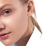 Ohrring mit Kette Zirkonia | 925 Silberschmuck | Gold und Silber