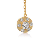 Ohrring mit Kette Zirkonia | 925 Silberschmuck | Gold und Silber