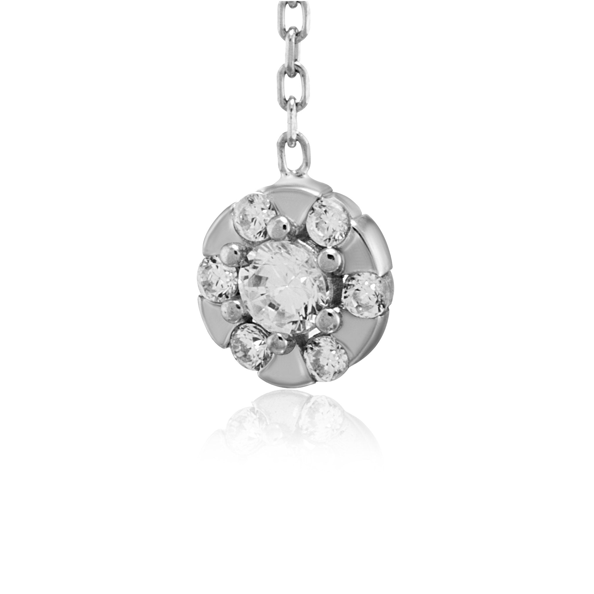 Ohrring mit Kette Zirkonia | 925 Silberschmuck | Gold und Silber