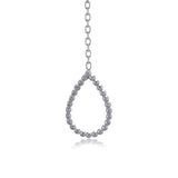 Silber Ohrringe mit Kette und Anhänger in Tropfenform