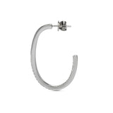 Silber Creolen mit Zirkonia Steinen und Oval Form