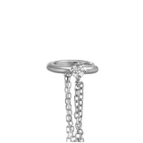 Silber Earcuff mit Kette und Zİrkonia Stein