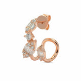 Rosegold Ohrring mit Zirkonia Steinen