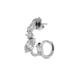 Silber Ohrring mit Zirkonia Steinen