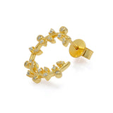 Gold Ohrringe mit offenem Kreis und Zirkonia Steinen