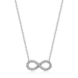 Silber Kette mit Unendlichkeitszeichen mit Zirkonia Steinen