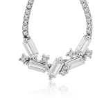 Silber Kette mit Anhänger in Tropfenform mit Zirkonia Steinen