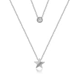 Silber Kette mit Stern und Zirkonia Stein