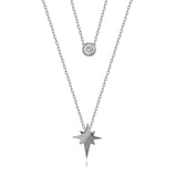 Silber Kette mit Stern und Zirkonia Stein