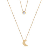 Mond Kette Gold mit Stein