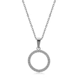 Silber Kette mit Kreis Anhänger und Zirkonia Steinen