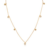 Gold Kette mit runden Anhängern mit kleinen Zirkonia Steinen