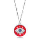 Silber Kette mit Rotem Augen Anhänger