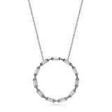 Silber Kette mit rundem Anhänger besetz mit Zİrkonia Steinen