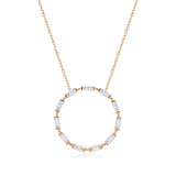 Gold Kette mit rundem Anhänger besetz mit Zİrkonia Steinen
