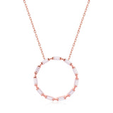 Rosegold Kette mit rundem Anhänger besetz mit Zİrkonia Steinen