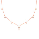 Rosegold Kette mit sieben Stein Anhängern