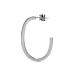 Funkelnde Statement Creolen mit Steinen Damen Sterling Silber seitlich silber