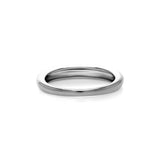 Seitliche Ansicht eckiger Silberring – klarer moderner Statement Ring aus 925 Silber