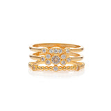 Triple Ring aus 925 Silber – 3er Stacking Ring in Gold
