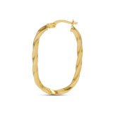 Twisted Creolen vergoldet 925 Silber Damen seitlich oval