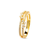 Zarter Stacking Ring aus 925 Silber – minimalistischer Ring in Gold vergoldet seitlich