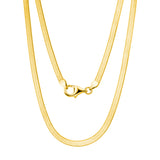 flache gold kette, flatchain gold, Schlangenkette vergoldet 925 Silber