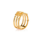 seitlich Triple Ring aus 925 Silber – 3er Stacking Ring in Gold