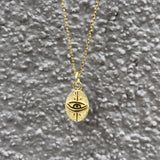 Evil Eye / Nazar Medaillon
Strukturierte Oberfläche, 925 Silber vergoldet