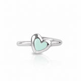 Herz Ring 925 Silber Mint verstellbar
