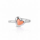Herz Ring 925 Silber Orange