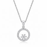 Schneeflocken Kette 925 Silber | Silberkette |Anhänger Winterschmuck