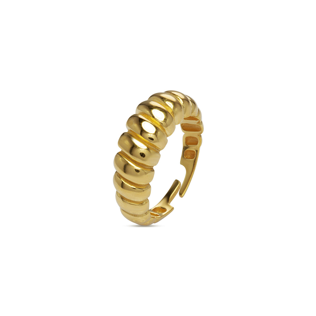 Ring „Wave“ aus 925 Silber – geschwungener Ring vergoldet oder rhodiniert
