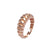 Detail geschwungener Silberring 925 – modernes Wave Design Rose
