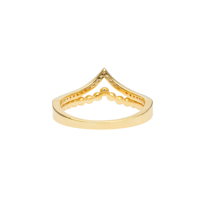 Chevron Ring | 925 Silber | Zirkonia | Gold + Silber Ringe